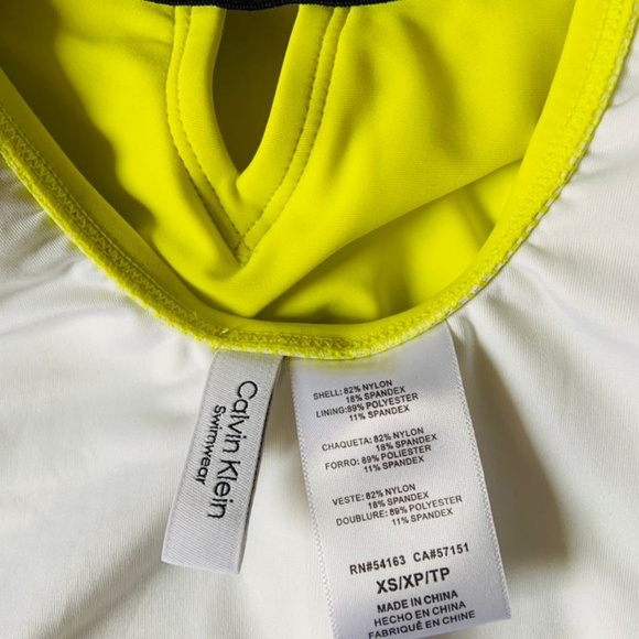 🎗️💛Calvin Klein XS Yellow Flashy  One-piece 💛🎗️ - Picture 4 of 13